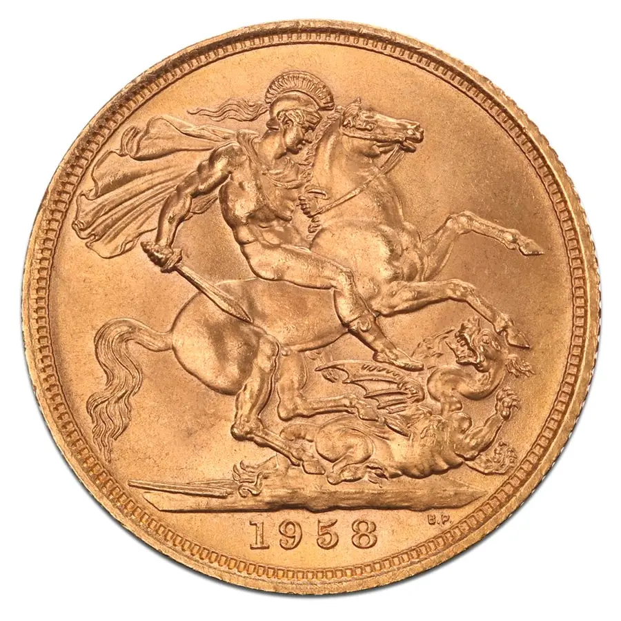 United Kingdom 1958 sovereign, reverse
